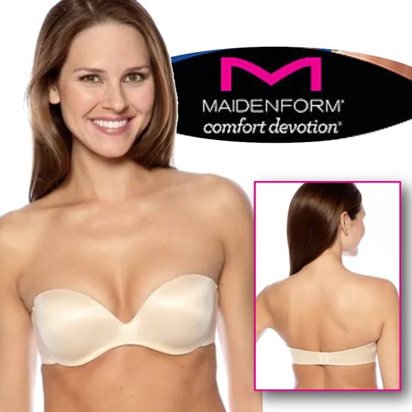 MAIDENFORM "Comfort Devotion" Strapless Demi Bra - NEW! - Picture 1 of 11